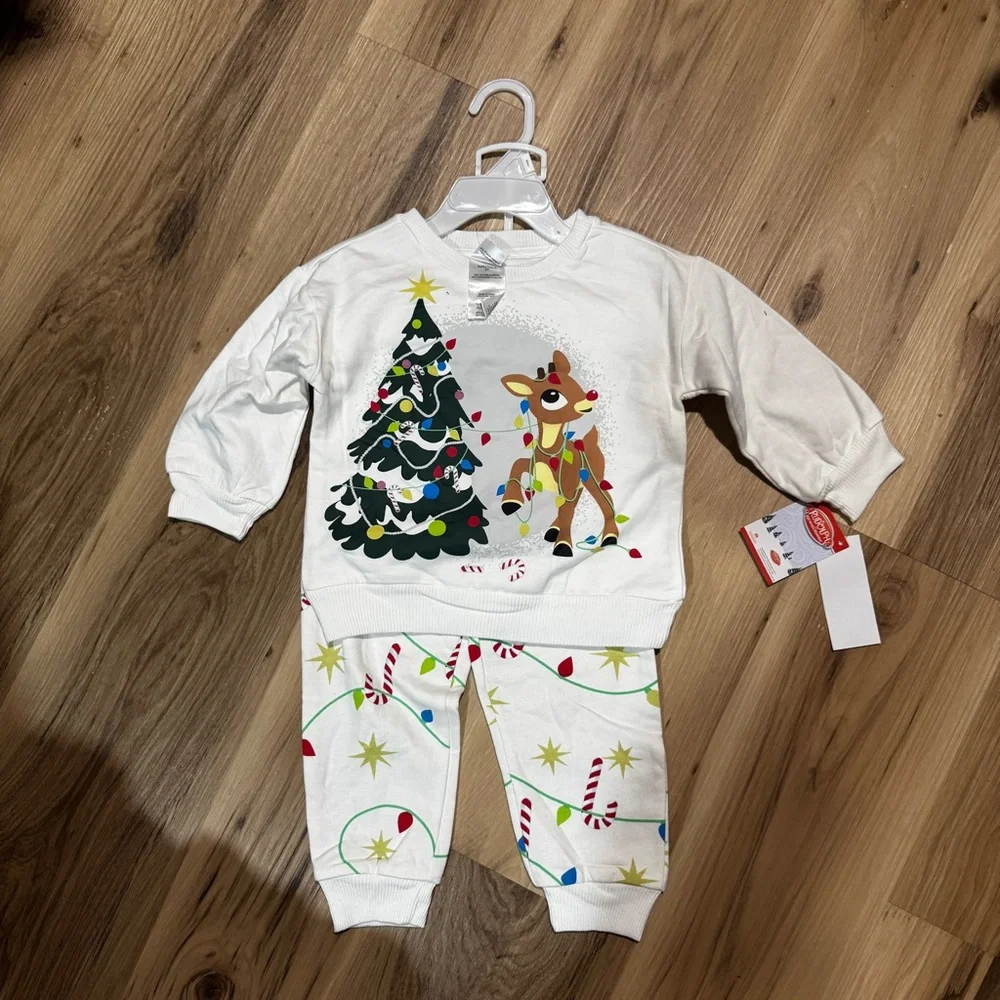 NWT Disney Rudolph the red nose reindeer fleece sweatshirt set